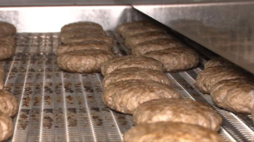 ハンバーグの加熱工程