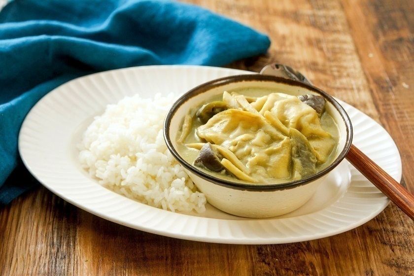 ギョーザでグリーンカレー