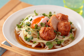 から揚げぶっかけ温玉うどん