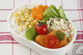エビ寄せフライの彩りポン弁