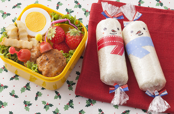 スノーマンのロール弁当