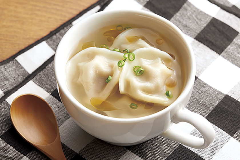 レンジでチンするカンタン水餃子スープ