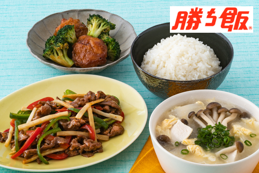 レンジで簡単!鶏からブロッコリーのオイスター風味の「勝ち飯®」献立