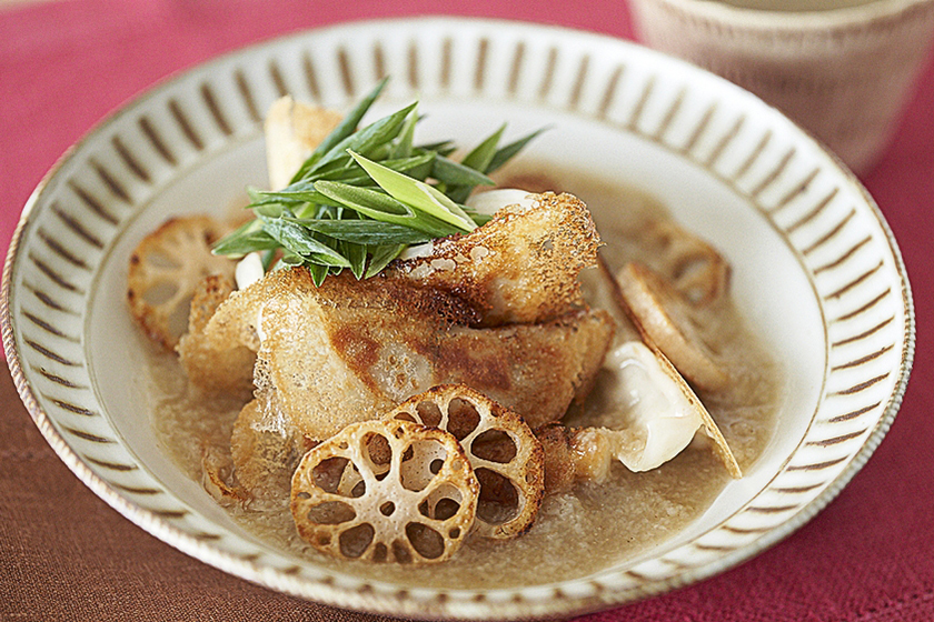 ギョーザの蓮根あんかけ