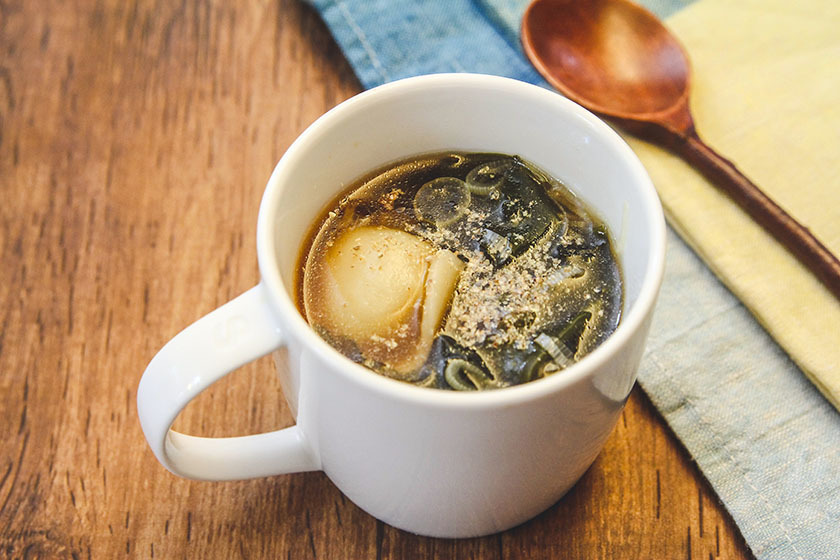 レンジで水餃子の中華スープ