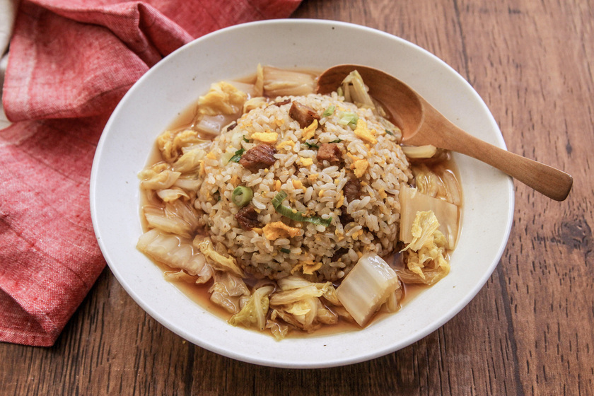 レンジで白菜スープチャーハン