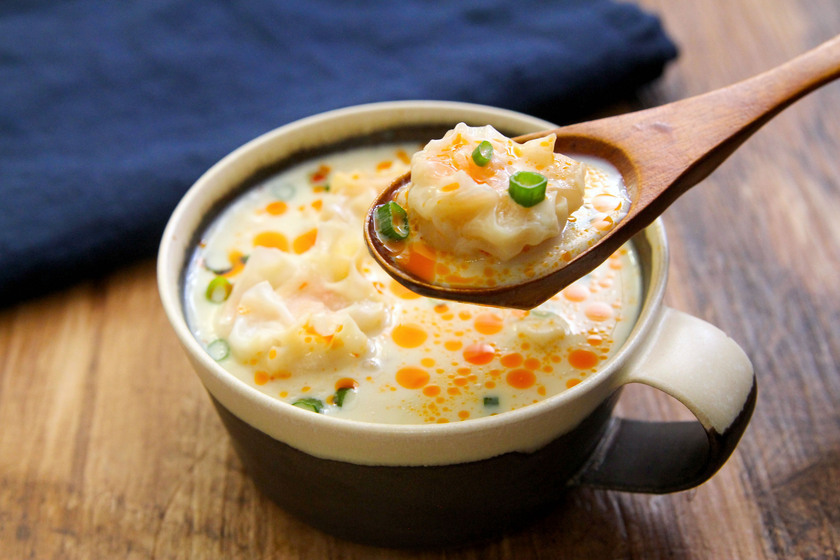 包丁いらずで簡単！ レンジで台湾風豆乳スープ