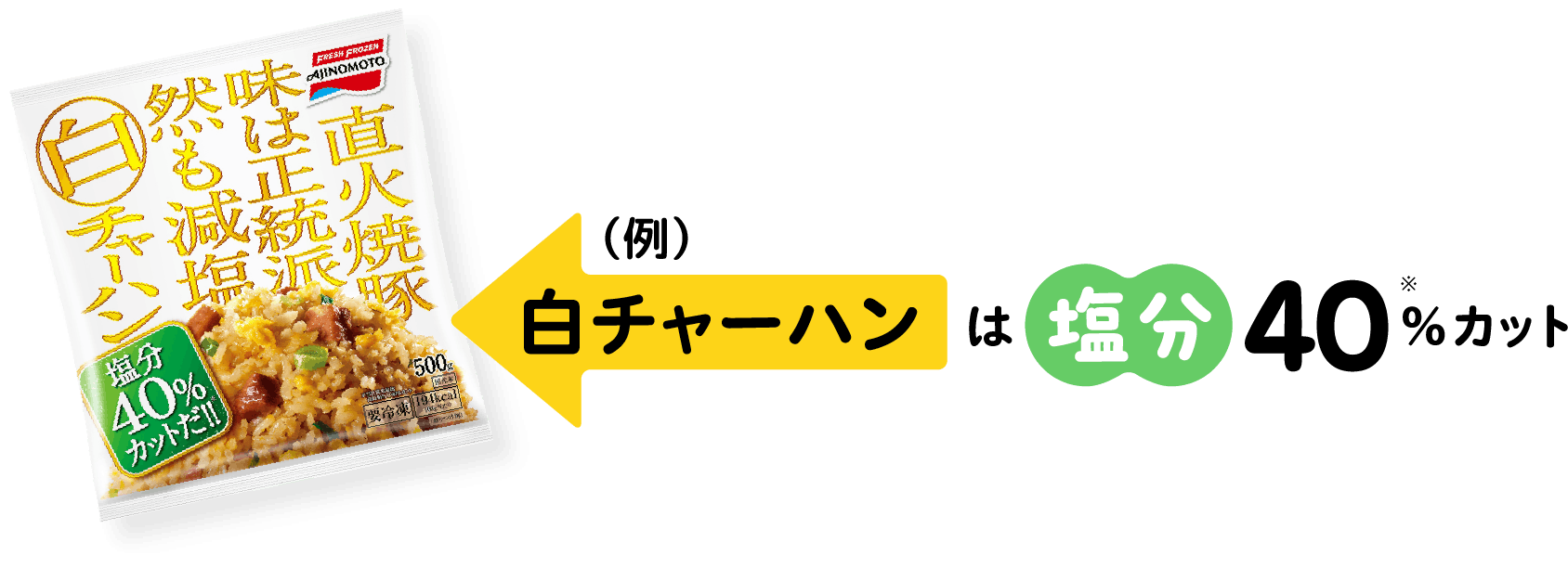 白チャーハンは塩分40%カット
