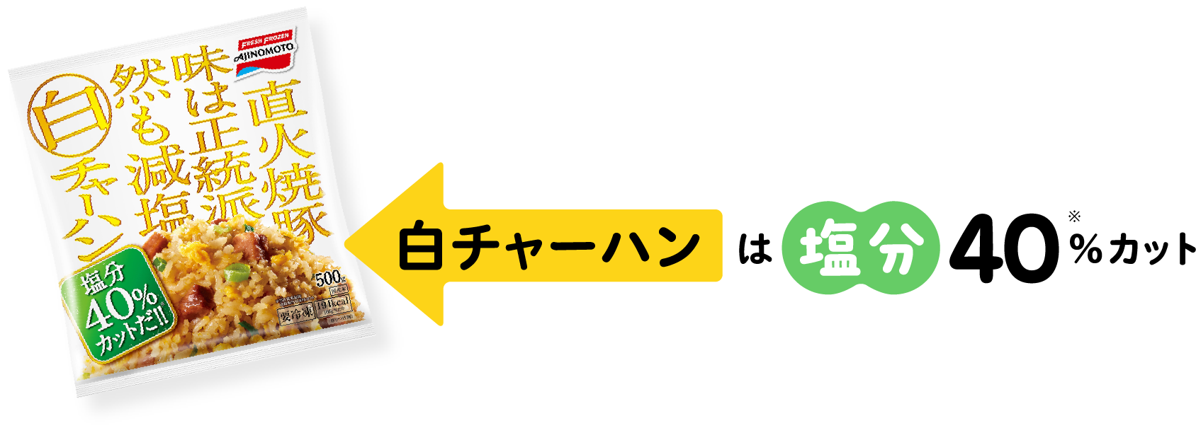 白チャーハンは塩分40%カット