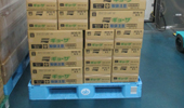 ▲ 商品はパレットに積まれます