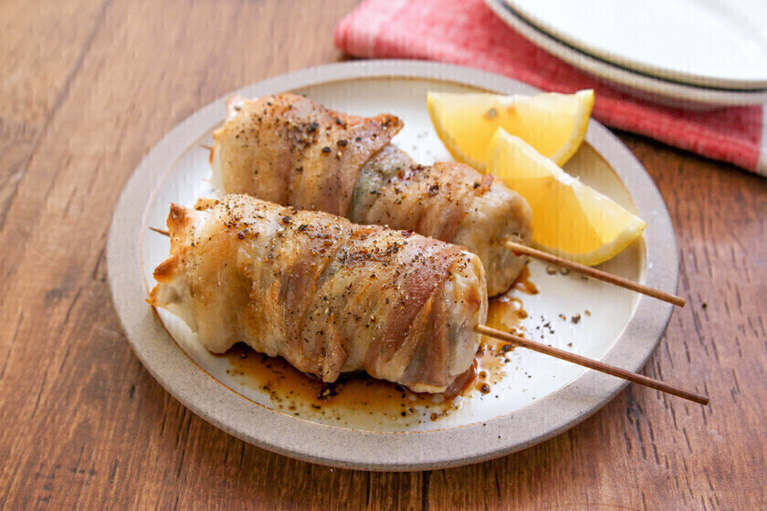 シュウマイの豚バラ巻き焼き